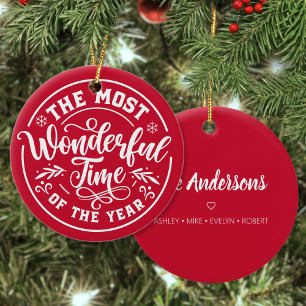 The Most Wonderful Time Of The Year Personalized Ceramic Tree Decoration