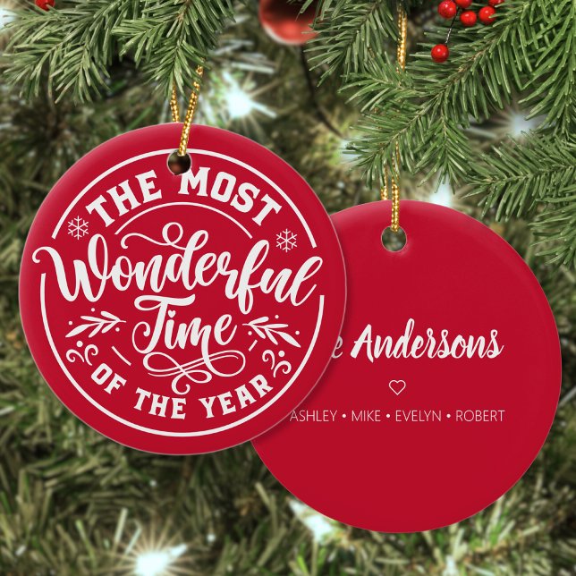 The Most Wonderful Time Of The Year Personalized Ceramic Tree Decoration (Creator Uploaded)