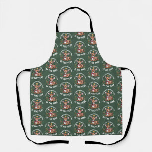 The Most Wonderful Time Vintage Deer Christmas Apron