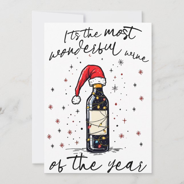 The Most Wonderful Wine Of The Year  Holiday Card (Front)