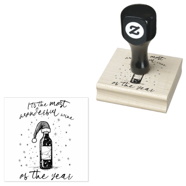 The Most Wonderful Wine Of The Year  Rubber Stamp (Stamped)