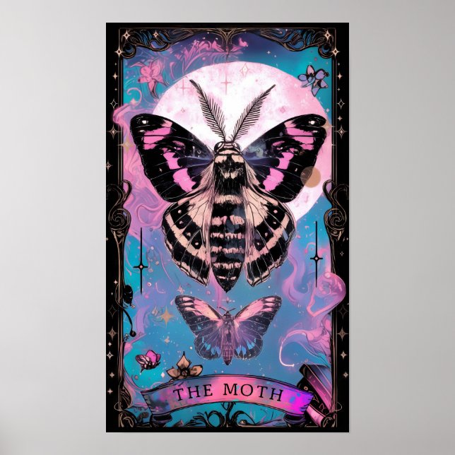The Moth Tarot Card Witchy Poster (Front)