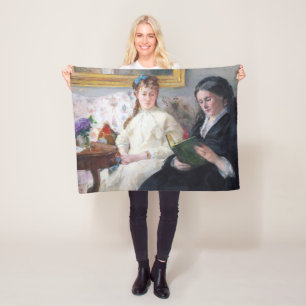 The Mother and Sister of the Artist, Berthe Moriso Fleece Blanket