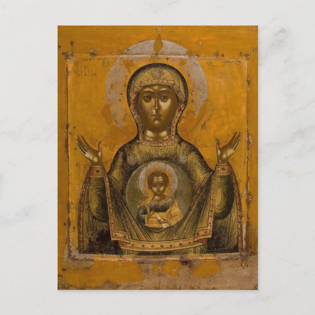The Mother of God of the Sign Orthodox Icon        Postcard (Front)