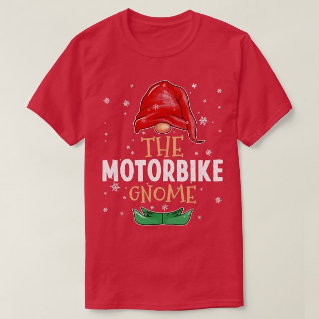 The motorbike Gnome Family Matching Christmas Outf T-Shirt (Design Front)
