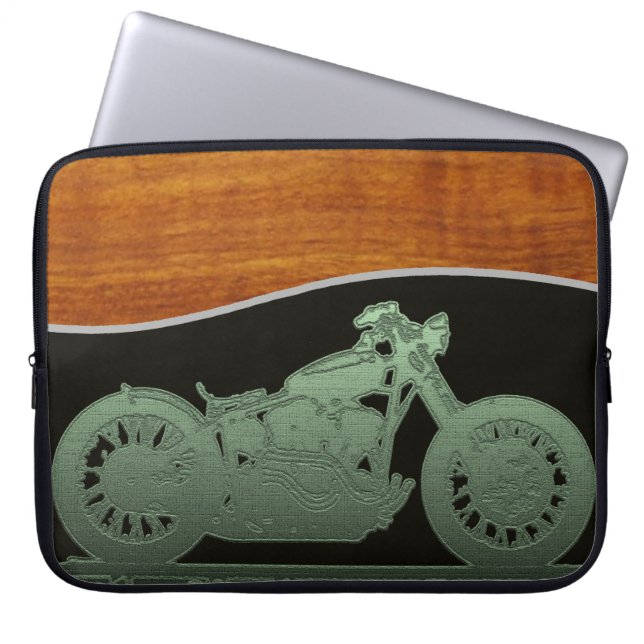 The motorcycle man laptop sleeve (Front)