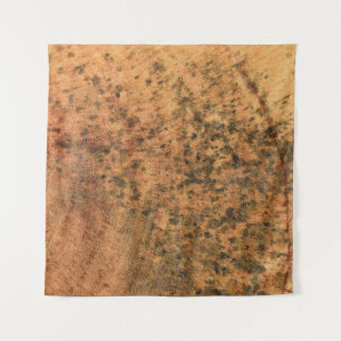 The mould that grows on the brown wood surface is tapestry