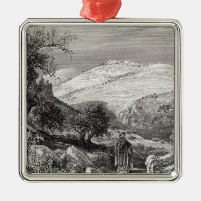 The Mount of Olives, from Mount Zion Metal Tree Decoration (Front)