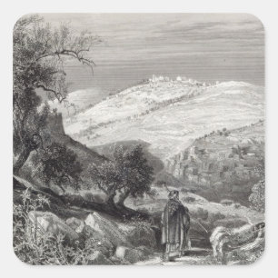 The Mount of Olives, from Mount Zion Square Sticker