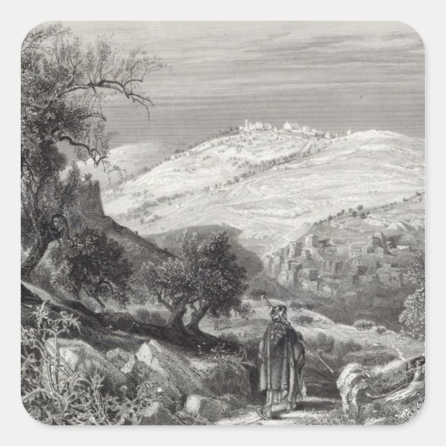 The Mount of Olives, from Mount Zion Square Sticker (Front)