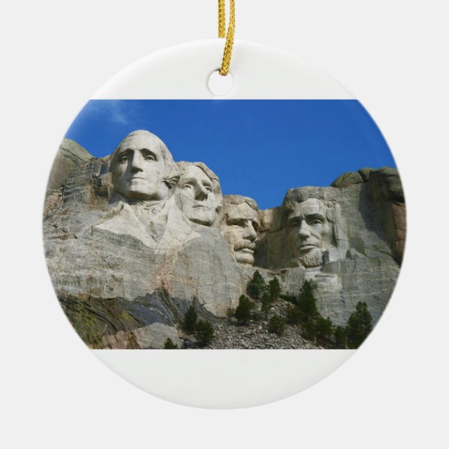 The Mount Rushmore Presidential Monument Ceramic Tree Decoration (Front)