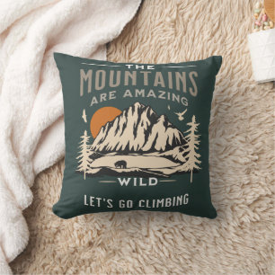 The mountain are amazing Stylish design dark green Cushion