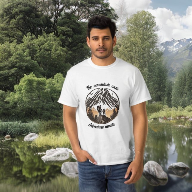 The mountain calls, adventure awaits T-Shirt (Creator Uploaded)
