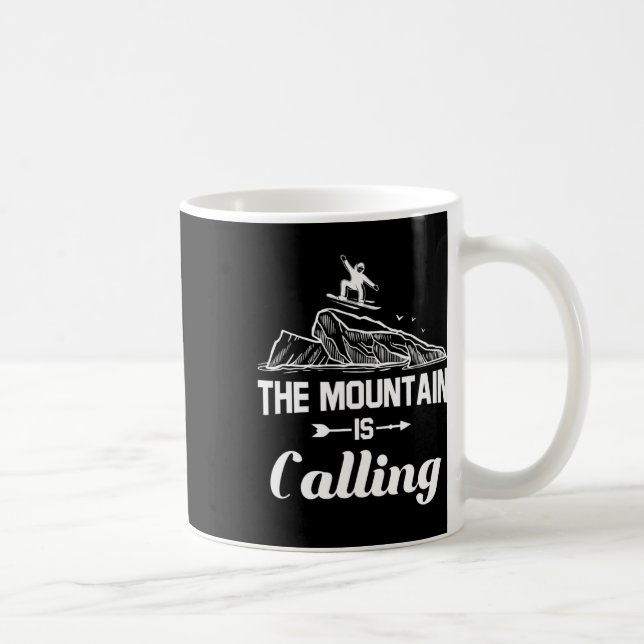 The Mountain Is Calling Snowboarder Snowboard Gift Coffee Mug (Right)