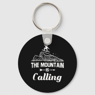 The Mountain Is Calling Snowboarder Snowboard Gift Key Ring
