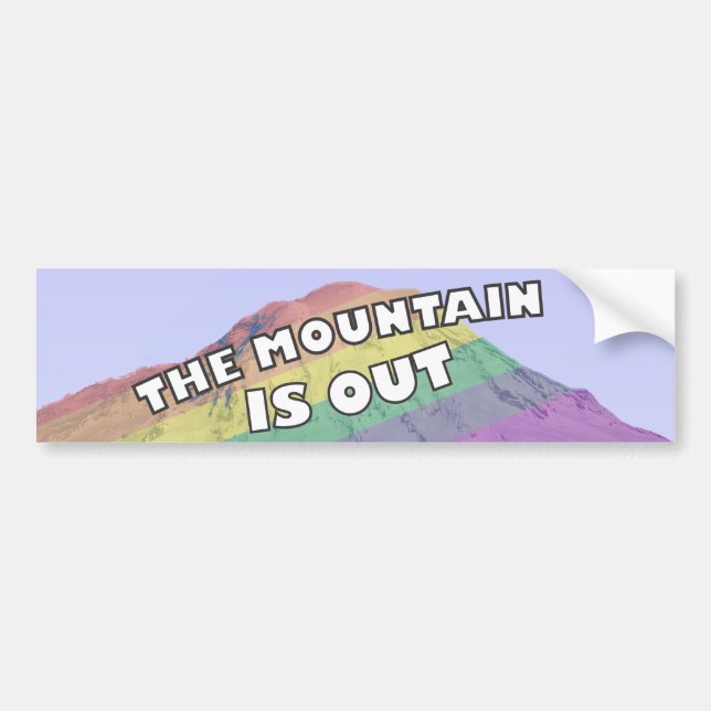 The Mountain is Out Rainbow Bumper Sticker (Front)