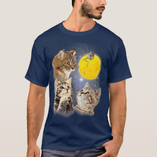 The Mountain Three Kitten Cheese Moon T-Shirt