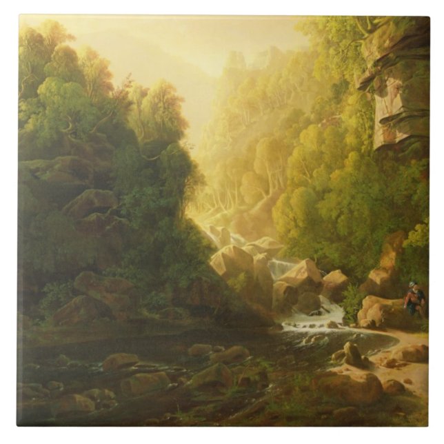 The Mountain Torrent, c.1820-30 (oil on canvas) Tile (Front)