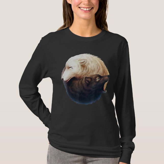 The Mountain Ying Yang Wolves T-Shirt (Front)