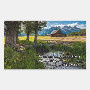 The mountains are calling and I must go - Muir Rectangular Sticker