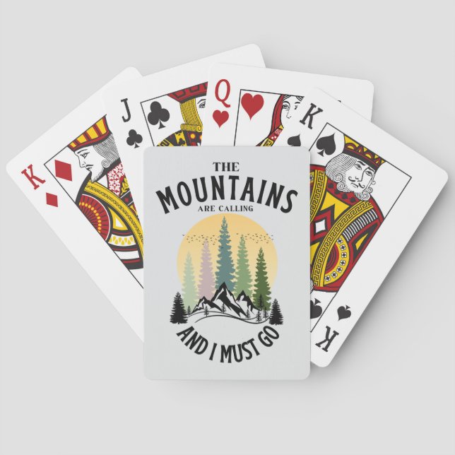 The mountains are calling and i must go playing cards (Back)