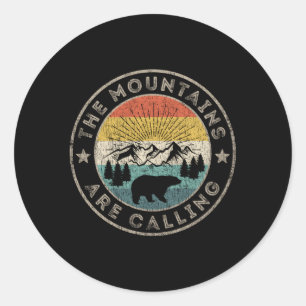 The Mountains Are Calling Classic Round Sticker