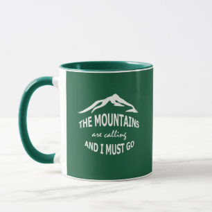The Mountains Are Calling Forest Green Mug