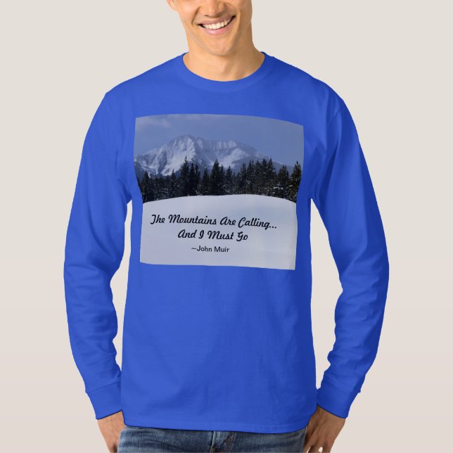 The Mountains Are Calling MEN's Long Sleeve Tee (Front)