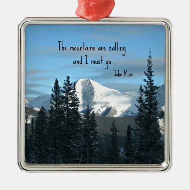 The mountains are calling... metal tree decoration (Front)