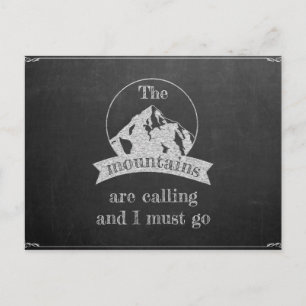 The mountains are calling postcard