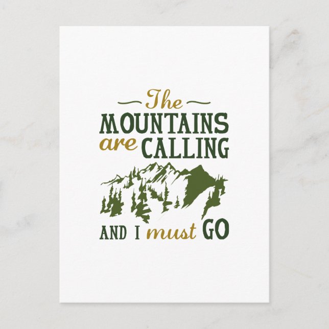 The Mountains Are Calling Postcard (Front)