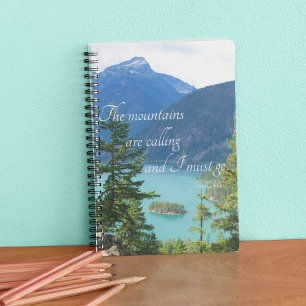 The Mountains are Calling Quote Mountain Lake Notebook