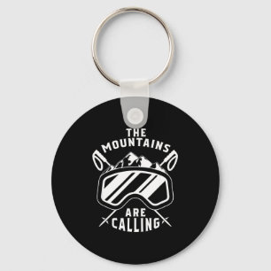 The mountains are calling ski - ski goggles skiing key ring
