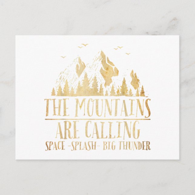 The Mountains are Calling Space Splash Big Thunder Postcard (Front)