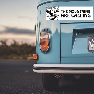 THE MOUNTAINS ARE CALLING vanlife camper RVing Bumper Sticker