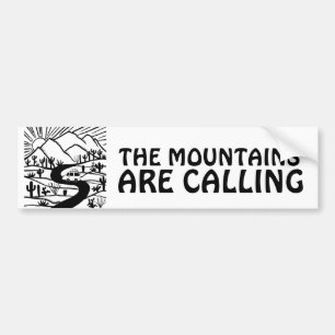 THE MOUNTAINS ARE CALLING vanlife camper RVing Bumper Sticker