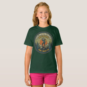 The Mountains Are Calling Vintage Hiking Badge T-Shirt
