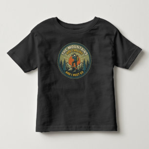 The Mountains Are Calling Vintage Hiking Badge Toddler T-Shirt