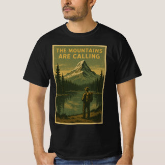 The Mountains Are Calling Vintage Poster T-Shirt