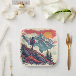 the mountains Birthday or Shower Paper Plate