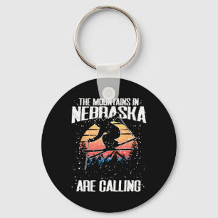 The Mountains In Nebraska Are Calling Funny Skiing Key Ring