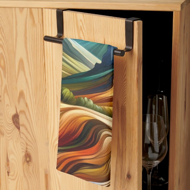 The Mountains   Tea Towel (Thirds Fold)