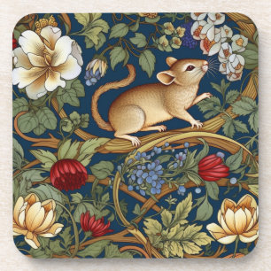 The mouse and flowers Art nouveau Coaster