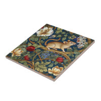 The mouse and flowers Art nouveau