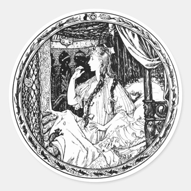 The Mouse Steals The Ring From The PrincessSticker Classic Round Sticker (Front)