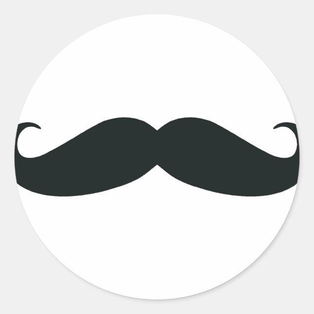 The Moustache Design Classic Round Sticker (Front)