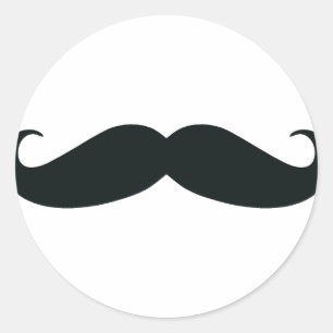 The Moustache Design Classic Round Sticker