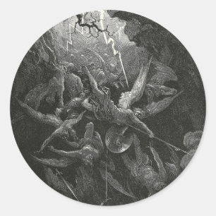 The Mouth Of Hell By Gustave Dore Classic Round Sticker