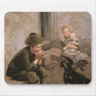 The Mouth Organ Player Mouse Mat