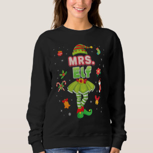 The Mrs Elf Matching Family Merry Christmas Santa Sweatshirt